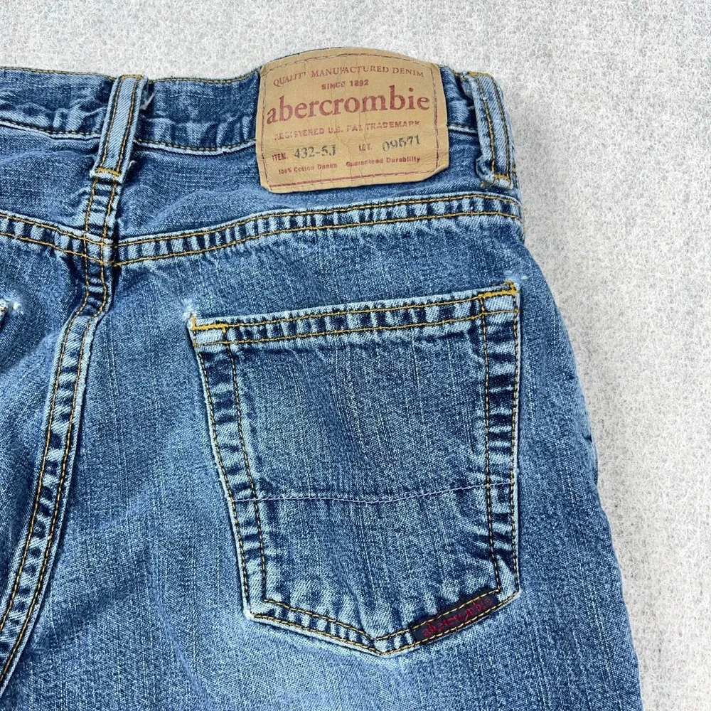 Vintage Y2K Abercrombie & Fitch Jeans Boys 12 Bootcut Baggy Youth 26x22 *